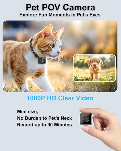 Cat Camera Collar 1080P HD Video Recording Pet POV Cam, NO WiFi NO APP - Image 2