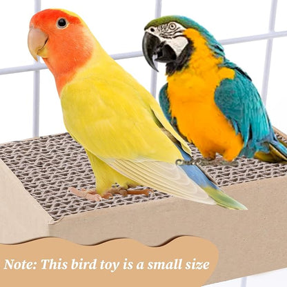 Paper Bird Perches Stand Platform Bird Chew Toy Parrot Cage Perch Cardboard - Image 3