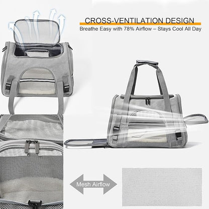 Dog Cat Carrier Soft for Small Pet Up to 16 Lbs TSA Airline Approved Travel - Image 4