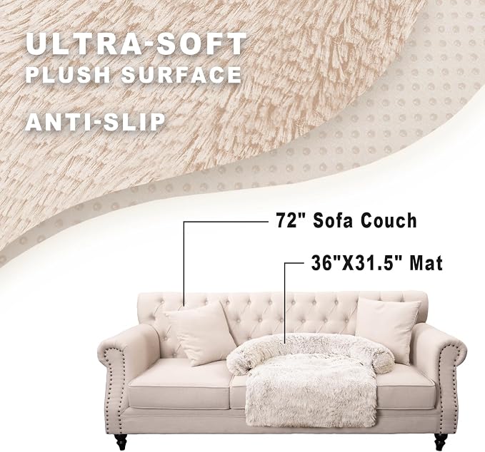 Tinaco Calming Dogs/Cats Bed Mats, Dog Pad Washable Removable Couch Cover - Image 6