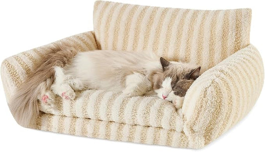 Hollypet Cat Bed Fluffy Plush Mutifuctional Double-Layer Soft Pet Couch by Hollypet