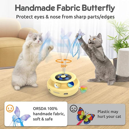 ORSDA Cat Toy, 3-in-1 Automatic Interactive Electronic Moving Ambush Feather - Image 4