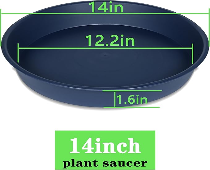 4 Pack of 14 inch Plant Saucers Bird Bath Bow Round, Plastic Plant Saucer Tray - Image 2