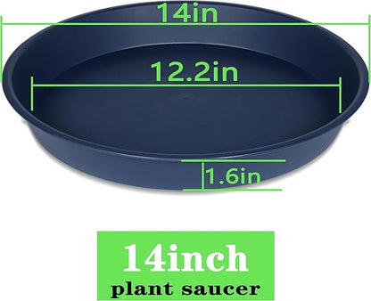 4 Pack of 14 inch Plant Saucers Bird Bath Bow Round, Plastic Plant Saucer Tray - Image 2
