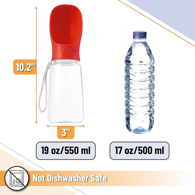 Mr. Pen- Dog Water Bottle, 19 oz, Portable Dog Water Bottle Dispenser, Not - Image 3