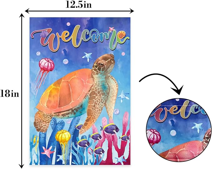 Welcome To Undersea World Garden Flag, Seasonal Outdoor Flag, Welcome Sea - Image 2
