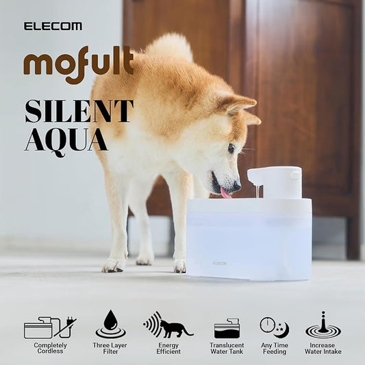 ELECOM Silent Cordless Automatic Pet Water Fountain, 2.5L Capacity, Motion - Image 2