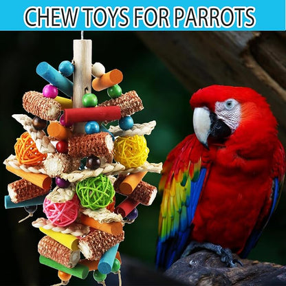 Bird Toys, Parrot Toys for Large Birds, Natural Peppered Wood African Grey - Image 3