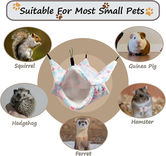 Cat Hammock for Cage, Soft Warm Hanging Bed for Kitten, Guinea Pig, Chinchilla - Image 6