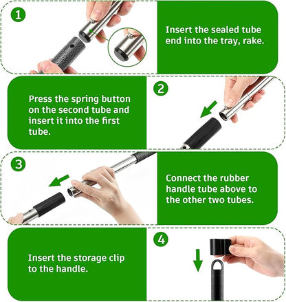 Pooper Scooper, Long Handle Dog Pooper Scooper, Heavy Duty Stainless Steel Rake - Image 5
