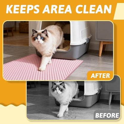 Pieviev Cat Litter Mat Double Layer Waterproof Urine Proof Trapping Mat 1 Pack) - Image 3