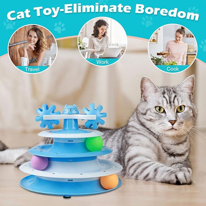 UPSKY Cat Toy Roller 4-Level Turntable Cat Toy Balls - Image 5