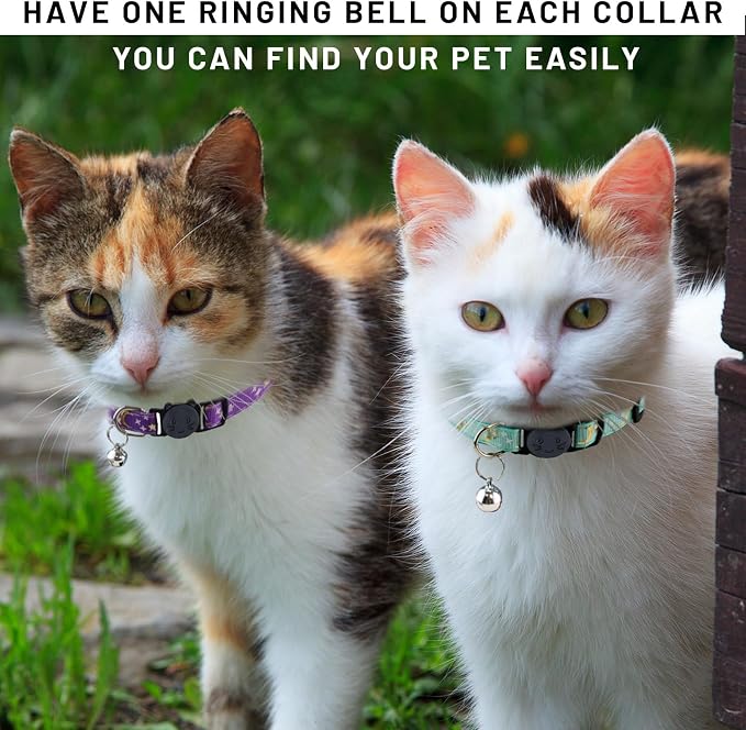 8 PCS Cat Collars with Bell Moons Stars, Reflections Cat Collar with Bells - Image 7