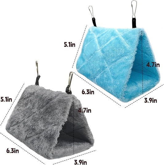 Tfwadmx 2Pcs Bird Tent Plush Hammock Hanging Warm Hut Nest - Image 2