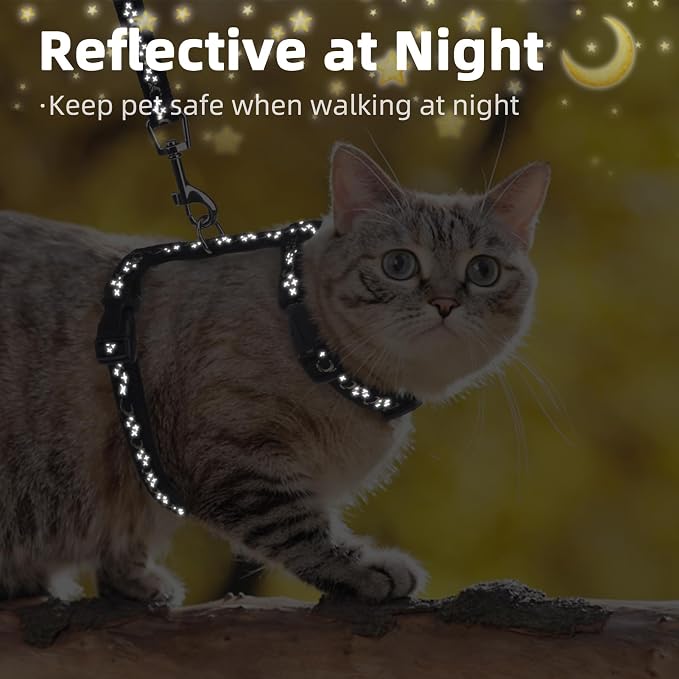 PUPTECK Adjustable Cat Harness and Leash Set Escape Proof Kitten Strap Collar - Image 7