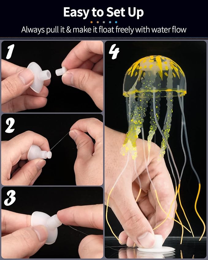 Uniclife 6 Pcs Glowing Jellyfish Ornament Decoration - Image 3
