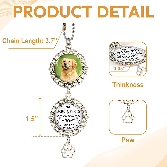 Hyturtle Personalized Pet Memorial Car Hanging Ornament - Image 4