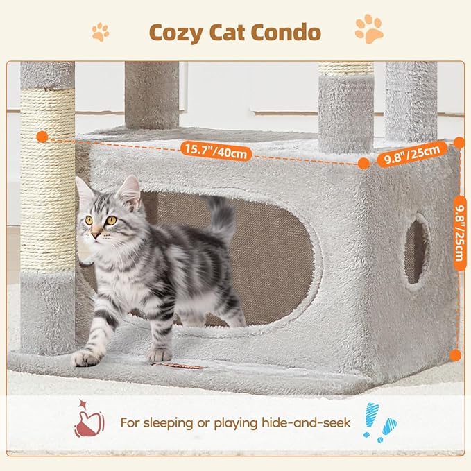 Taoqimiao Cat Tree, 38.2-Inch Cat Tower - Image 3