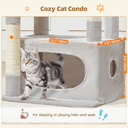 Taoqimiao Cat Tree, 38.2-Inch Cat Tower - Image 3