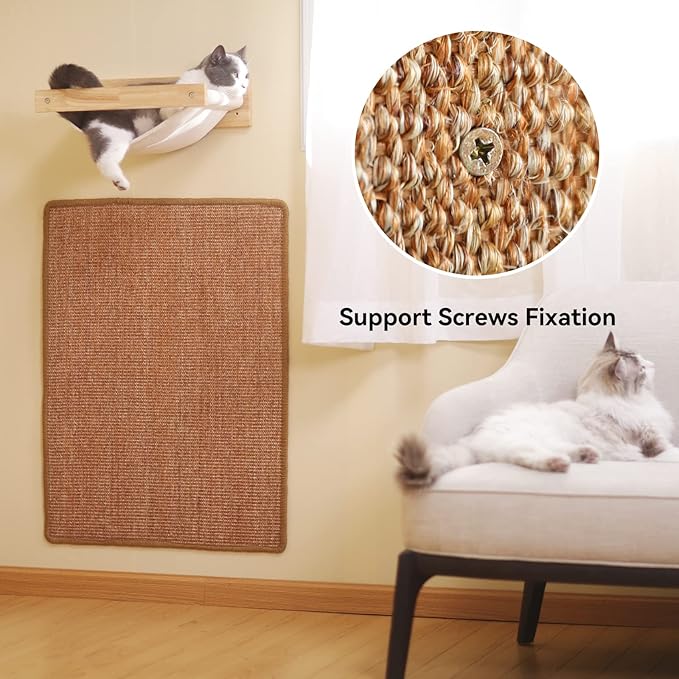 FUKUMARU Cat Scratcher Mat, 23.6 X 15.7 Inch Natural Sisal Cat Scratch Mats - Image 4
