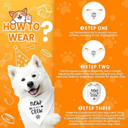 New to The Crew Dog Bandana New Puppy Announcement Gender Reveal Gift - Image 4
