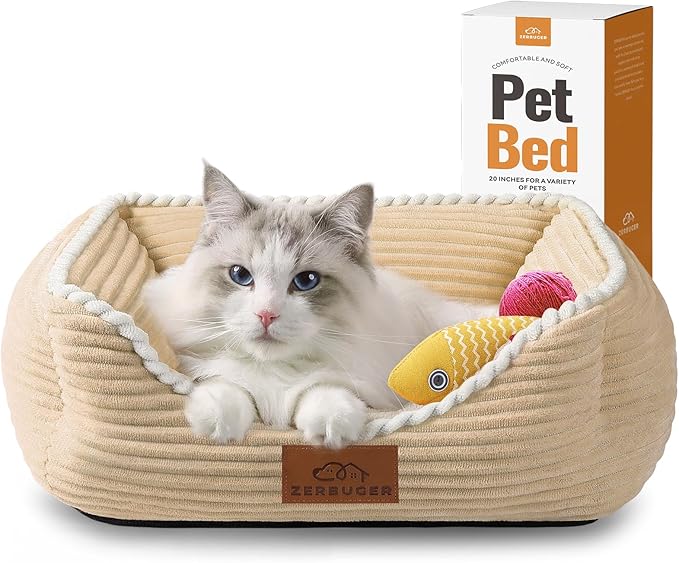 Rectangle Cat Dog Bed for Large Medium Small Pets Indoor Outdoor Machine by Zerbuger