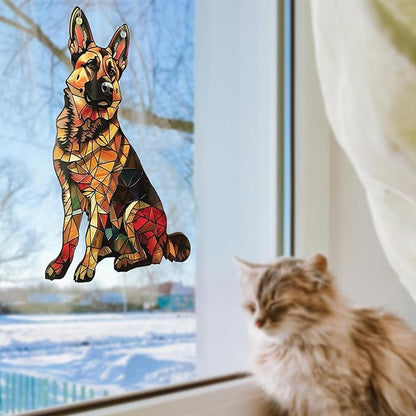 German Shepherd Window Hanging Decor Suncatcher Dog ，Stain Acrylic Window - Image 7