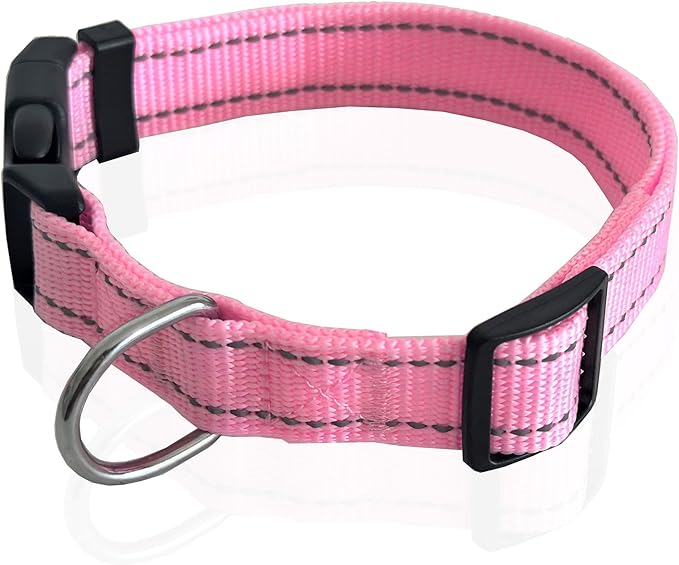 Adjustable Nylon Dog Collar, Reflective Collar 1 Inch 3/4 Inch 5/8 Inch Wide - Image 2