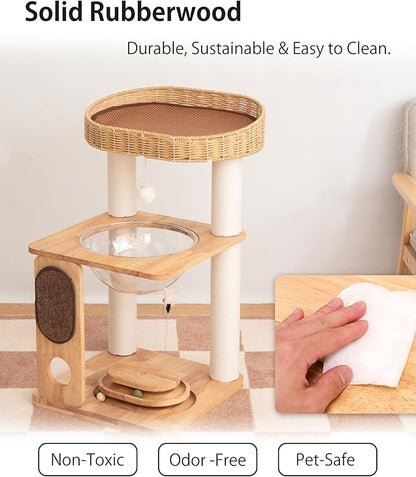 Wood Cat Tree for Large Cats, Modern Cat Tree Tower - Image 4