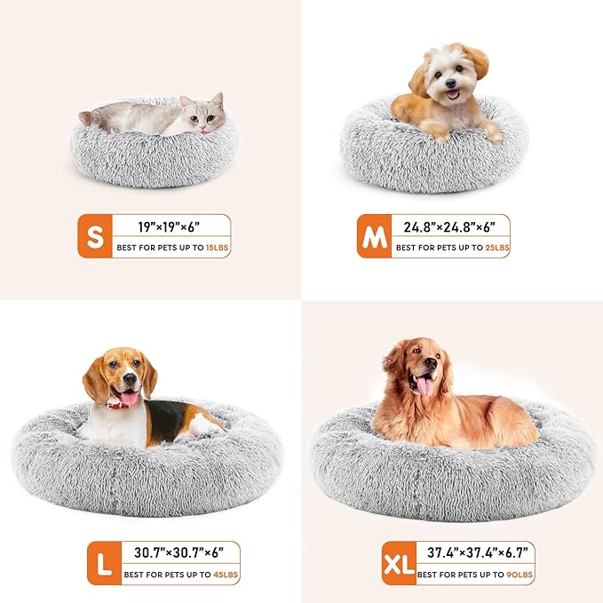 Sweetcrispy Donut Dog Bed, Large Round Calming Cat Bed - Image 6
