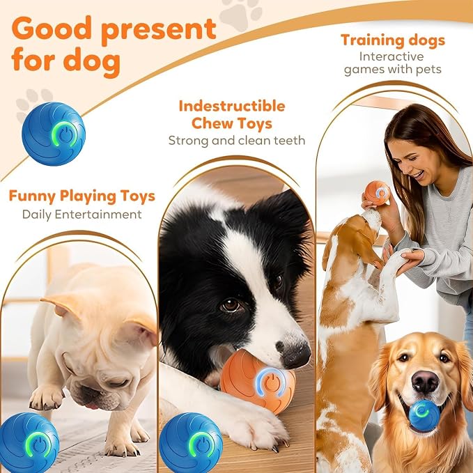 Smart Jumping Ball for Dogs & Cats Duraspin Dog Bouncing Ball Random Path - Image 2