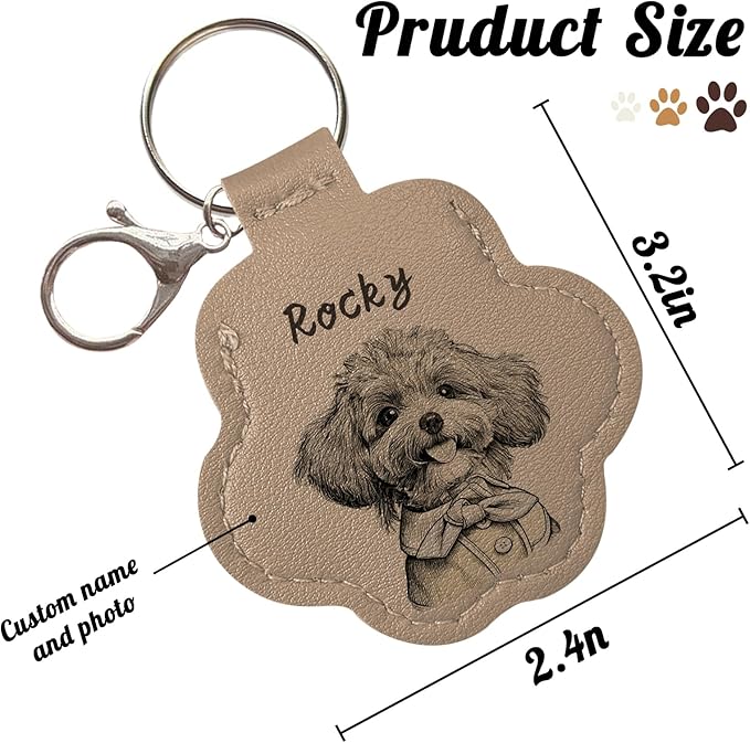 Dog Hair Keychain, Leather Pet Hair Collector Keychains, Pet Fur Keepsake Gift - Image 4