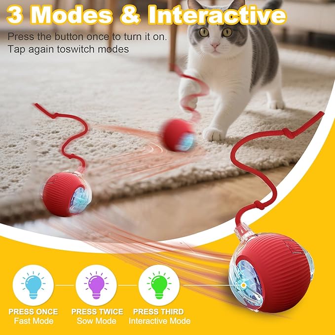 2-Pack Interactive Cat Toys Ball - Image 2
