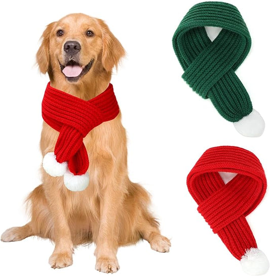 BWOGUE 2-Piece Knitted Dog Christmas Scarf & Bandana by BWOGUEPetHome