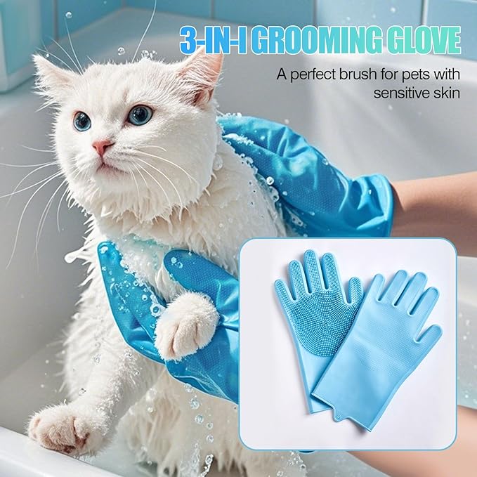 4-Piece Rubber Pet Grooming Kit - Image 5