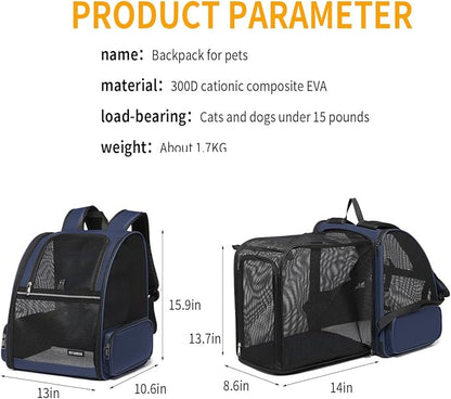 Cat Backpack，Expandable Cat Carrier Backpack, Dog Backpack Carrier and Pet - Image 2