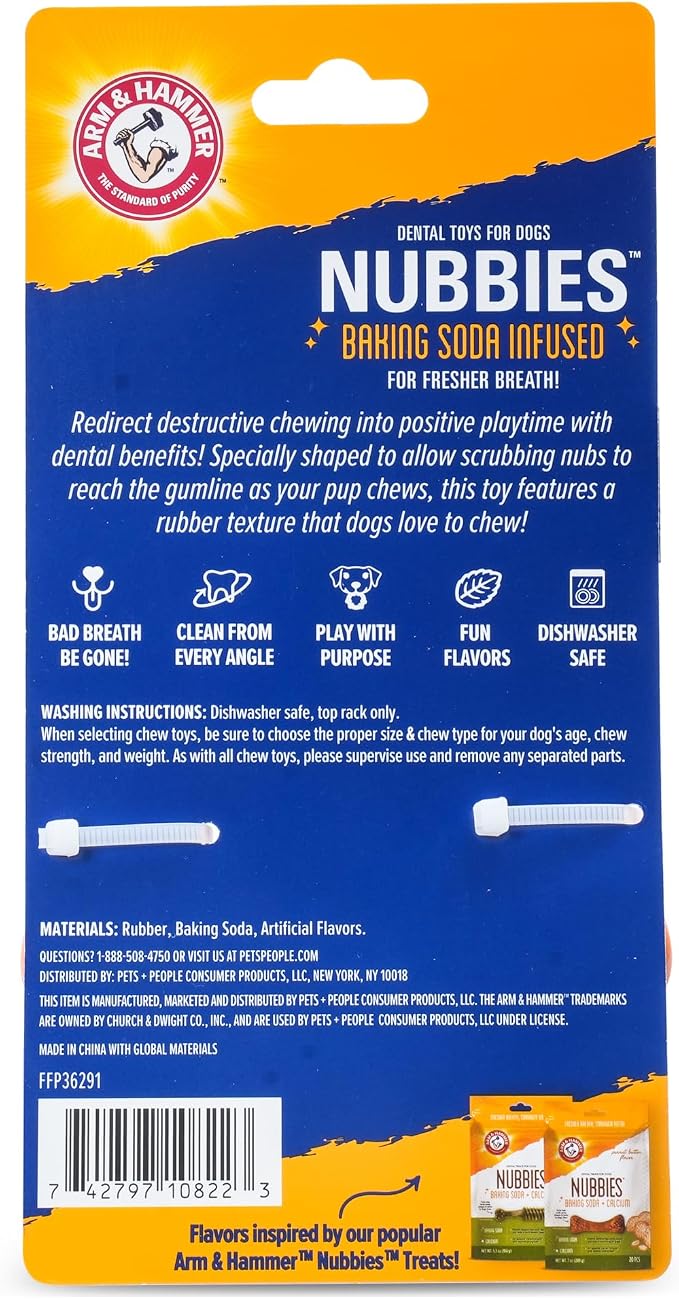Arm & Hammer for Pets Nubbies Dog Dental Toys Rubber Ring Toy, Peanut Butter - Image 2