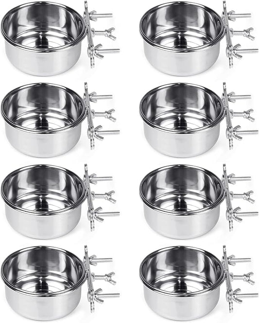 Tfwadmx 8 Pcs Bird Feeding Dish Cups, Parrot Food Bowl Clamp Holder Coop Cup by Tfwadmx