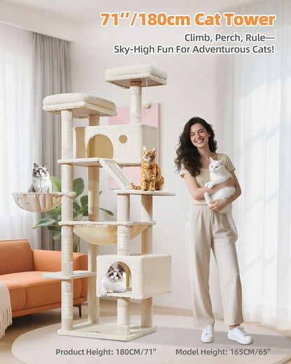 Taoqimiao Cat Tree 71-Inch, Cat Tower - Image 2
