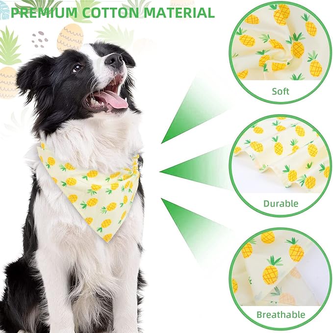 6 Pack Spring Summer Dog Bandanas Hawaii Fruit Pattern, Dog Bandanas Scarf Bibs - Image 3