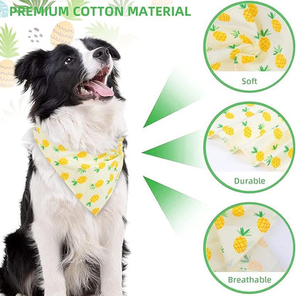 6 Pack Spring Summer Dog Bandanas Hawaii Fruit Pattern, Dog Bandanas Scarf Bibs - Image 3