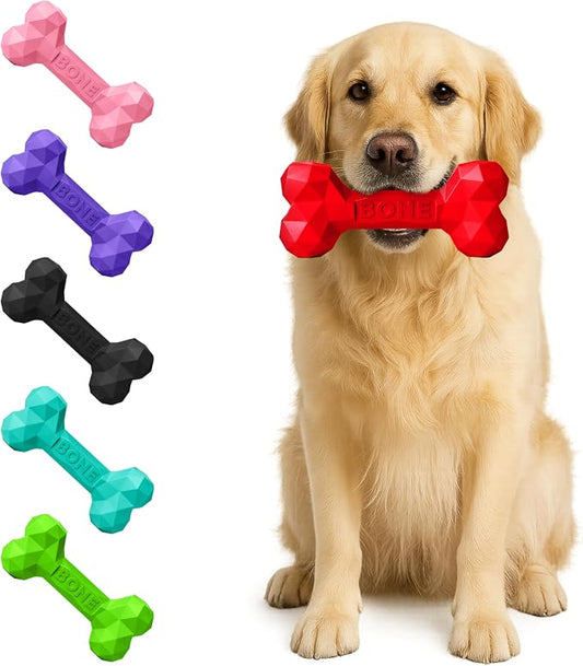Natural Rubber Dog Chew Bone – Treat-Dispensing, Tough & Indestructible Chew by ThePupQuartet