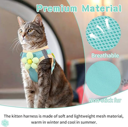 Cat Harness and Leash Set for Walking Escape Proof, Adjustable Kitten Harness - Image 3