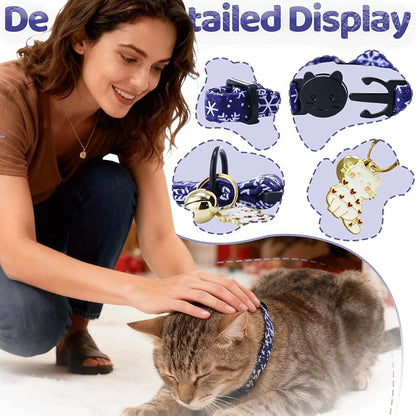 Elegant little tail 2 Pack Cat Collar- Christmas Cat Collars Breakaway - Image 3