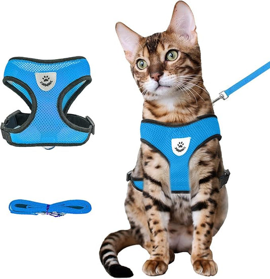 shudyear Summer cat Chest Harness and Leash, Anti-Escape Adjustable Soft mesh by Shudyear