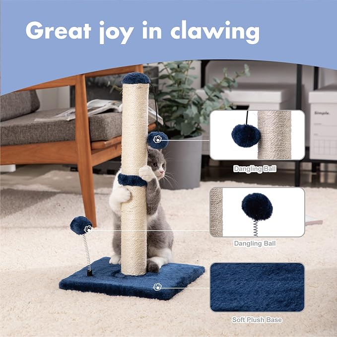 MECOOL Cat Scratching Post Premium Basics Kitten Scratcher Sisal Scratch Posts - Image 2