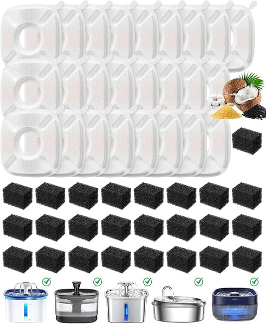 50 Pcs Cat Water Fountain Filters by Beckacher