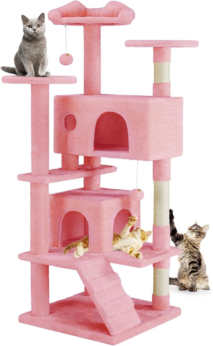 DUMOS 54-inch Indoor Cat Tree Tower –Multi-Level Pet House by DumosLifestyle