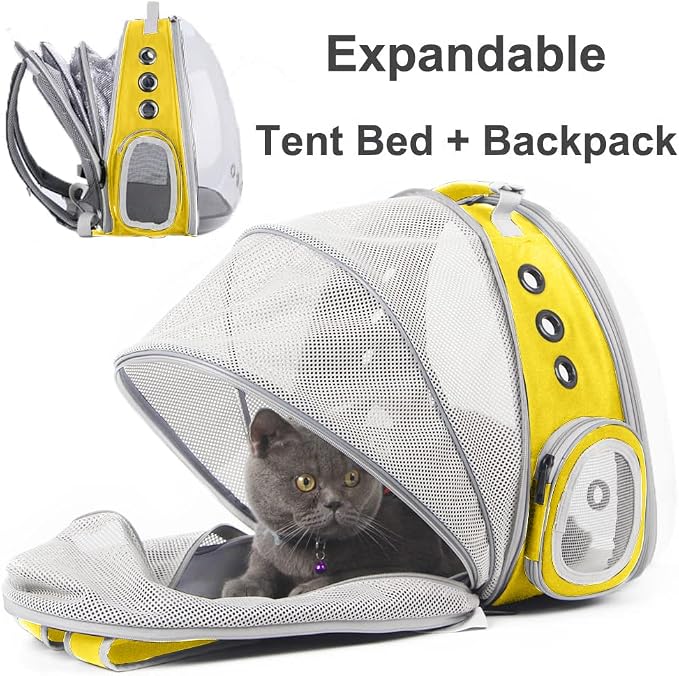 Expandable Cat Backpack Carrier, Fit up to 12 lbs, Space Capsule Astronaut - Image 3