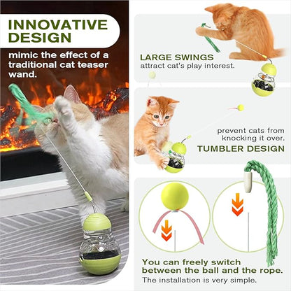 Cat Toy for Indoor Cats Wobble Treat Dispenser Ball Kitten Food Dispenser & - Image 4